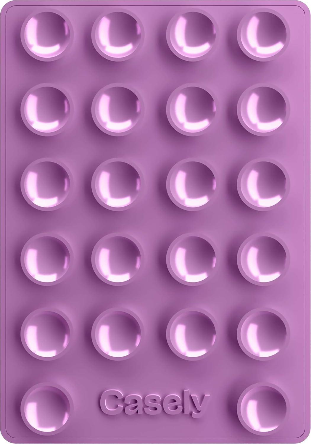 imageCasely Grippy Lavender Waves Purple Glitter MagSafe Compatible Cell Phone Mount Silicone Suction Cup Sticky Phone Holder and Stand