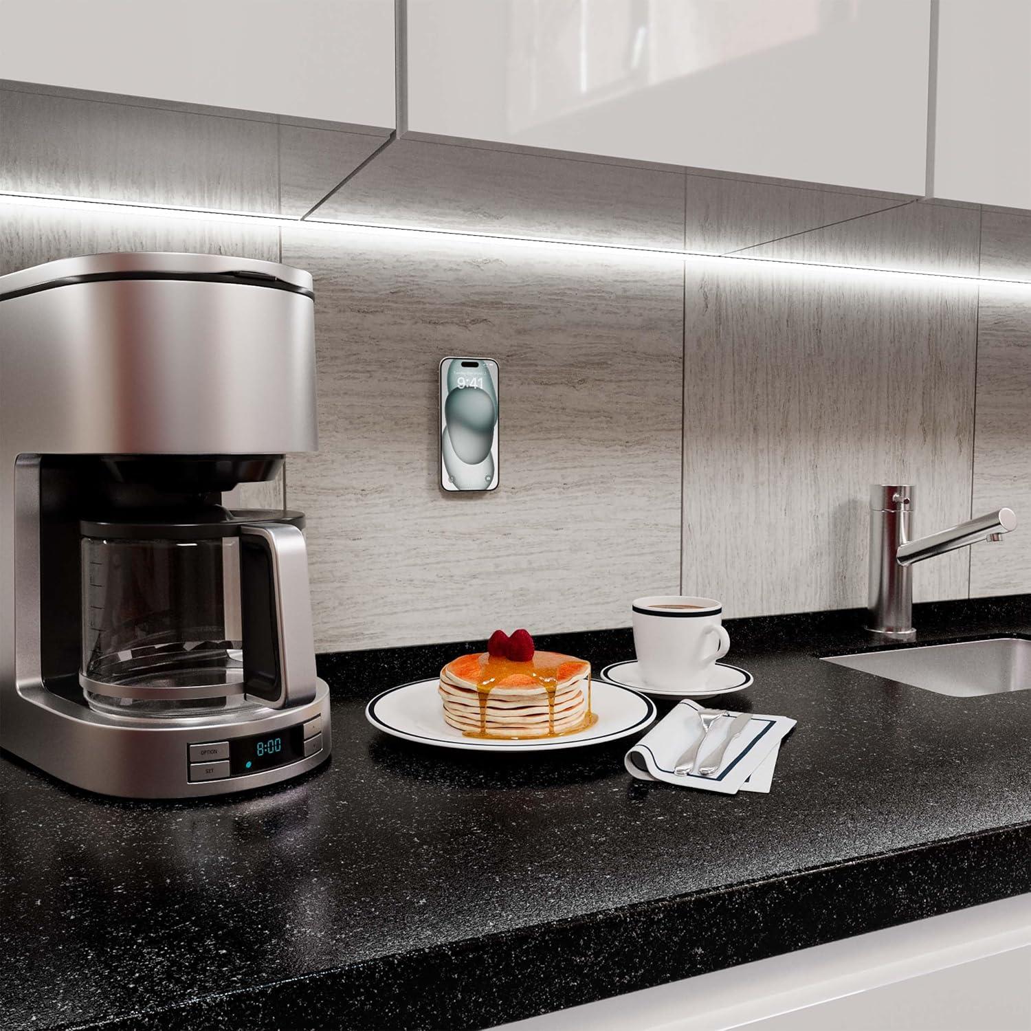 imageCasely Grippy Lavender Waves Purple Glitter MagSafe Compatible Cell Phone Mount Silicone Suction Cup Sticky Phone Holder and Stand