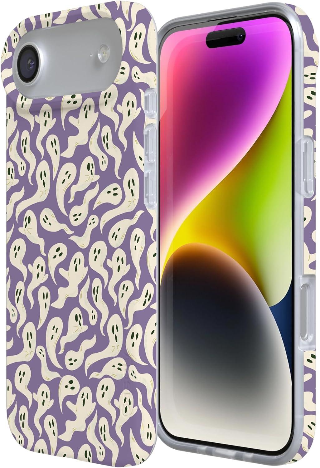 imageCasely iPhone 17 Air Case Coastal Checkers Pura Vida Compatible with MagSafe Classic Ultra Slim DesignAll Bood Up Purple Ghost
