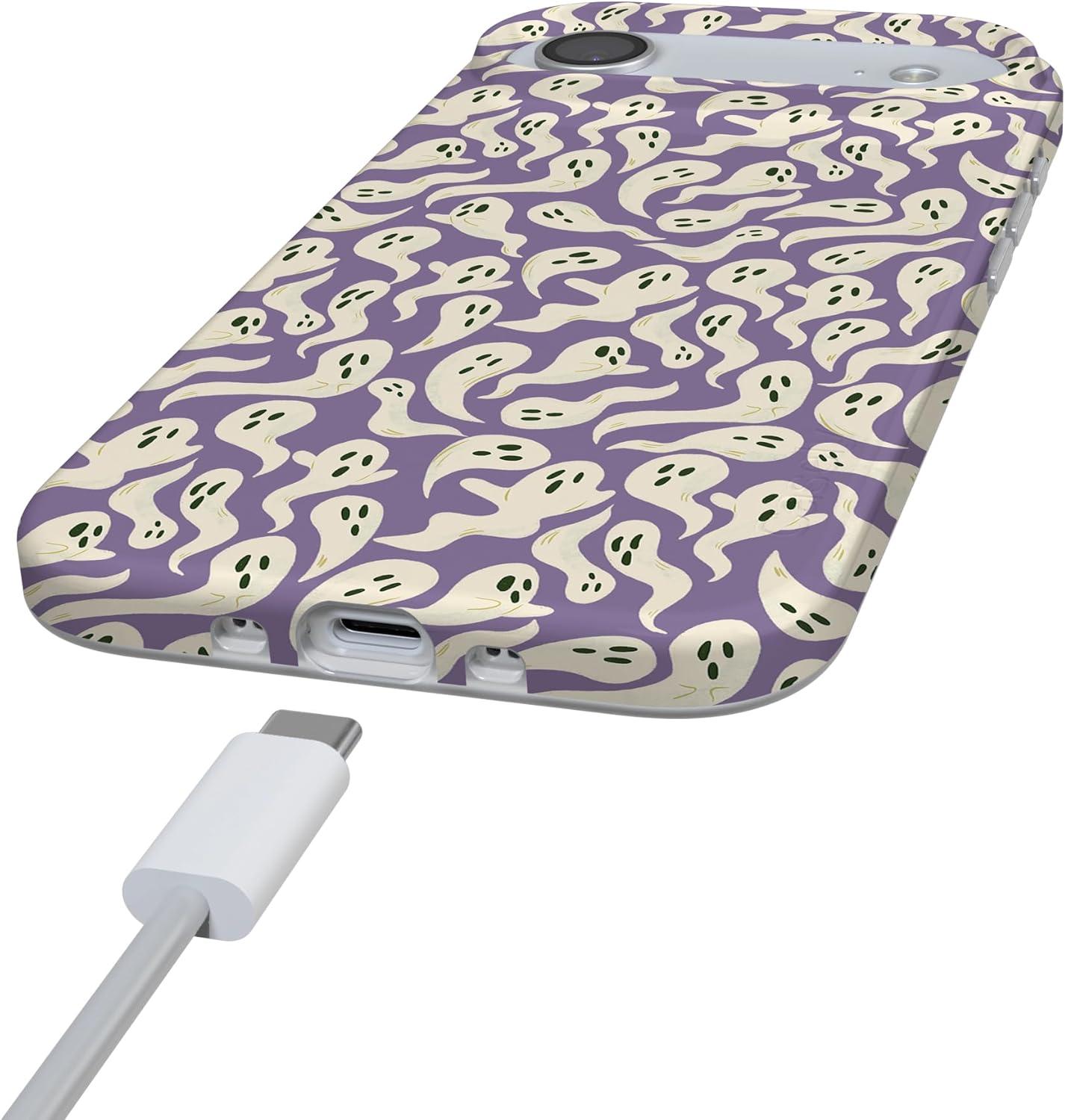 imageCasely iPhone 17 Air Case Coastal Checkers Pura Vida Compatible with MagSafe Classic Ultra Slim DesignAll Bood Up Purple Ghost
