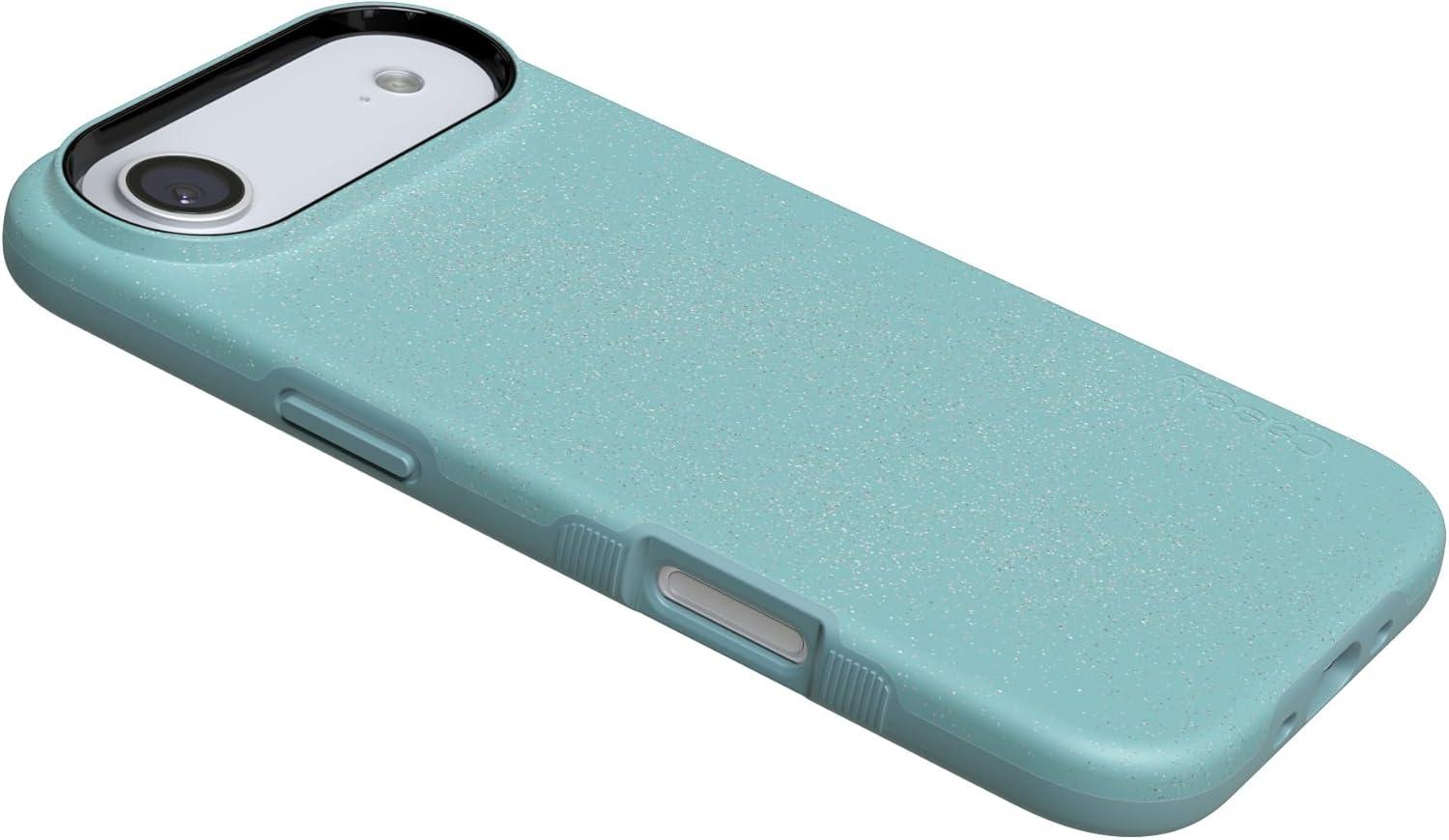 imageCasely iPhone 17 Air Case Taupe on Nude Compatible with MagSafe Bold Protective DesignAquamarine Ocean Blue Shimmer