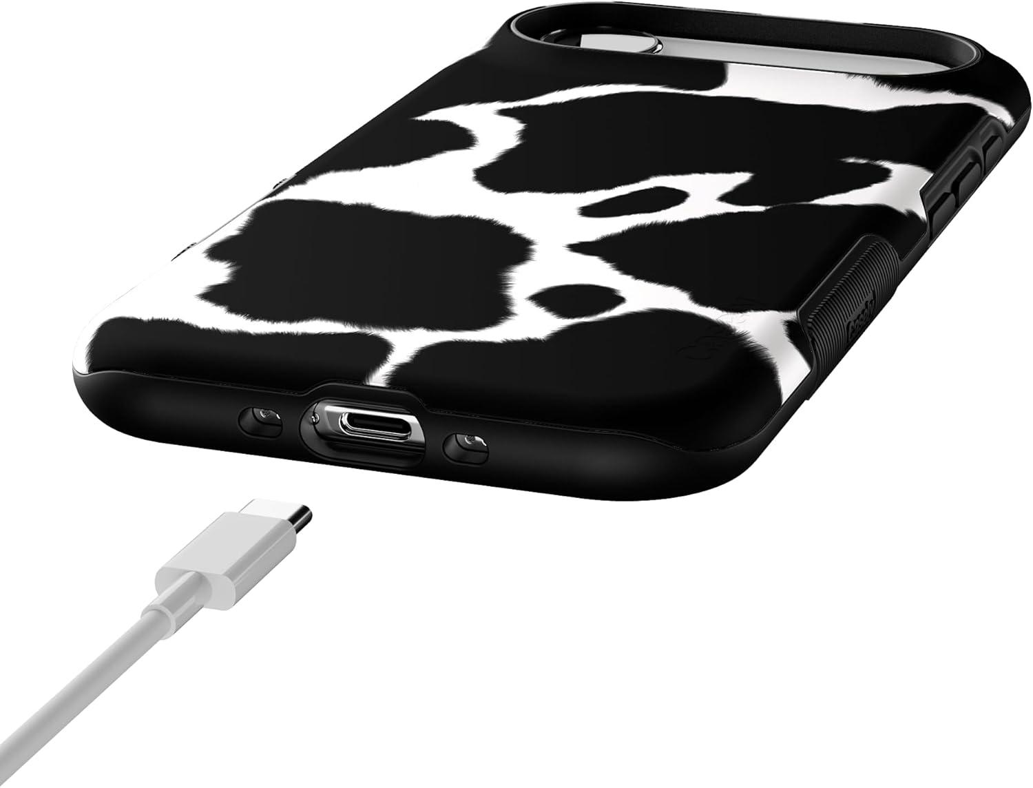 imageCasely iPhone 17 Air Case Taupe on Nude Compatible with MagSafe Bold Protective DesignCurrent MOOd Cow Print
