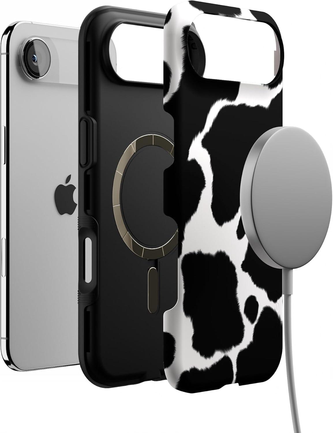 imageCasely iPhone 17 Air Case Taupe on Nude Compatible with MagSafe Bold Protective DesignCurrent MOOd Cow Print