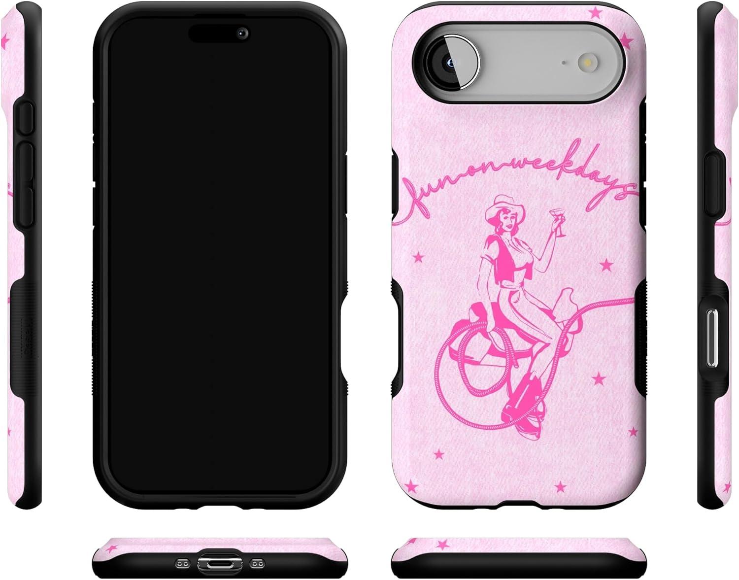 imageCasely iPhone 17 Air Case Taupe on Nude Compatible with MagSafe Bold Protective DesignDenim Cowgirl Fun on Weekdays