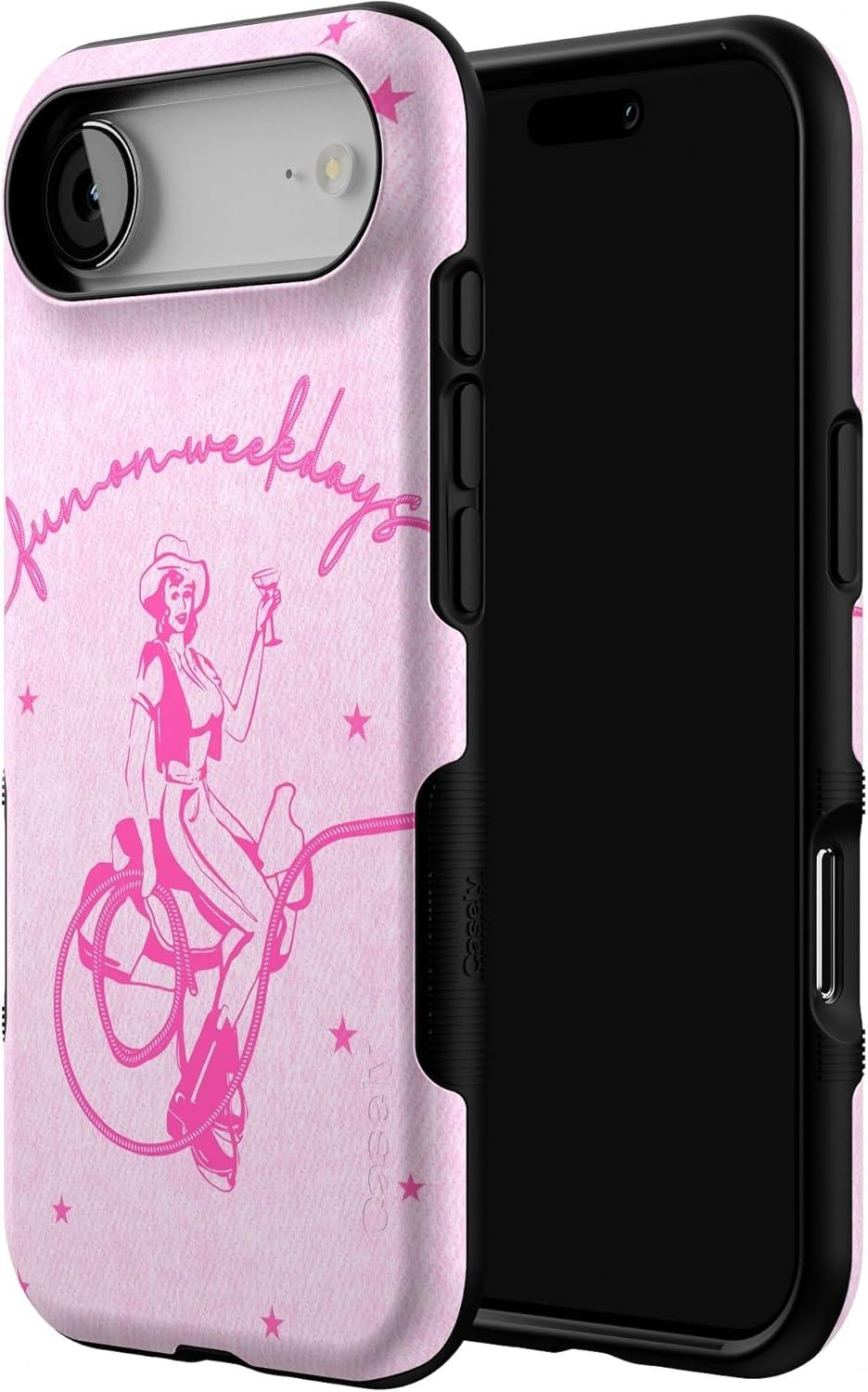 imageCasely iPhone 17 Air Case Taupe on Nude Compatible with MagSafe Bold Protective DesignDenim Cowgirl Fun on Weekdays