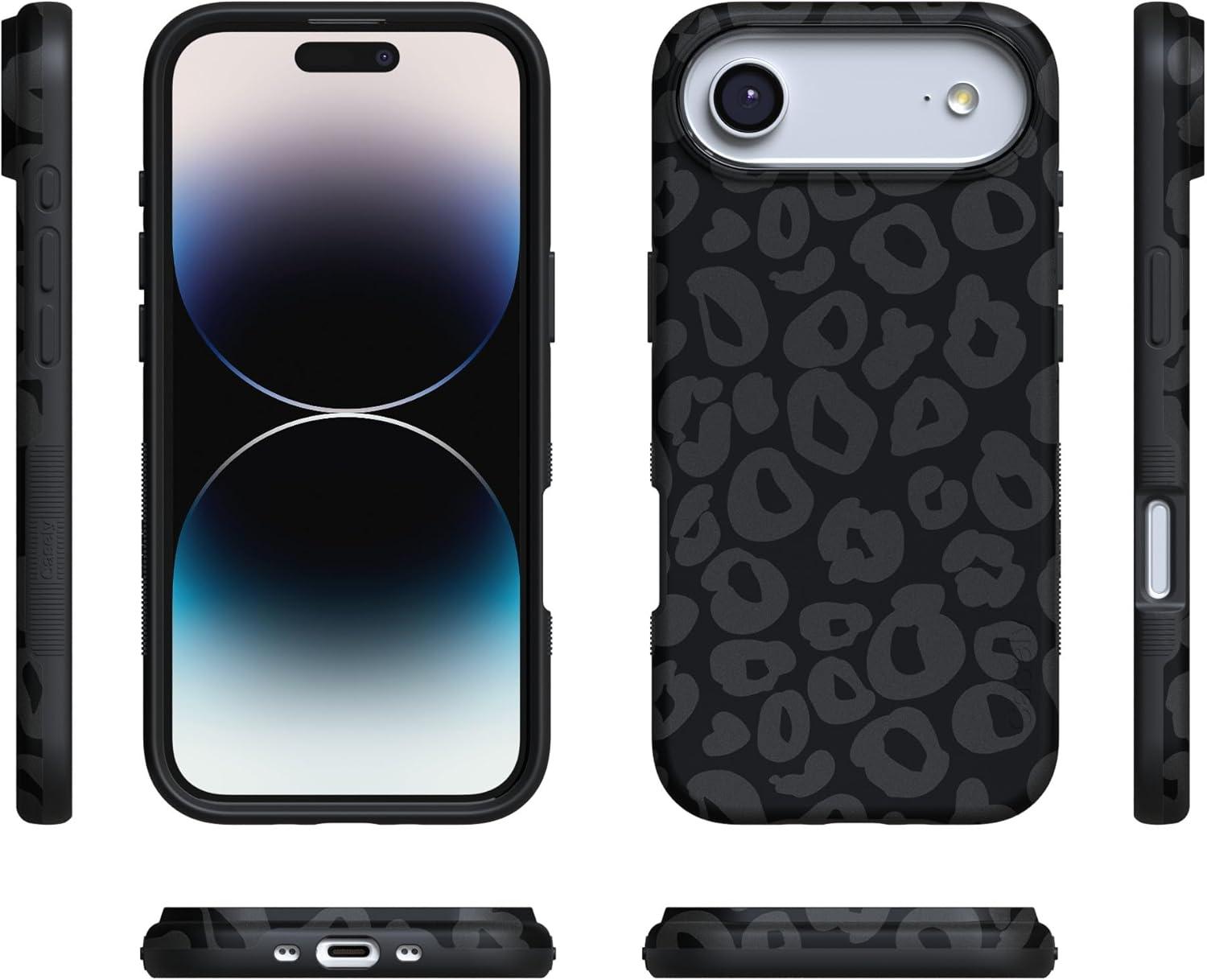 imageCasely iPhone 17 Air Case Taupe on Nude Compatible with MagSafe Bold Protective DesignInto the Wild Black Leopard