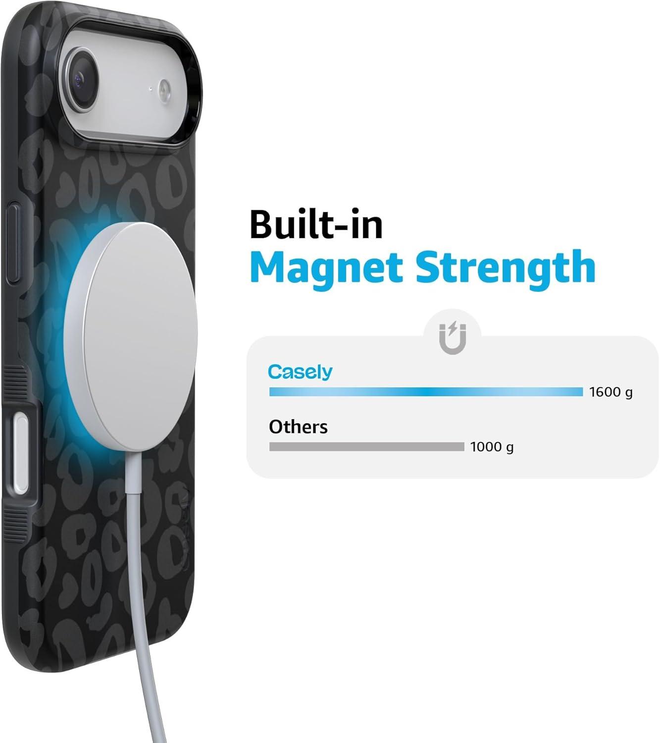 imageCasely iPhone 17 Air Case Taupe on Nude Compatible with MagSafe Bold Protective DesignInto the Wild Black Leopard