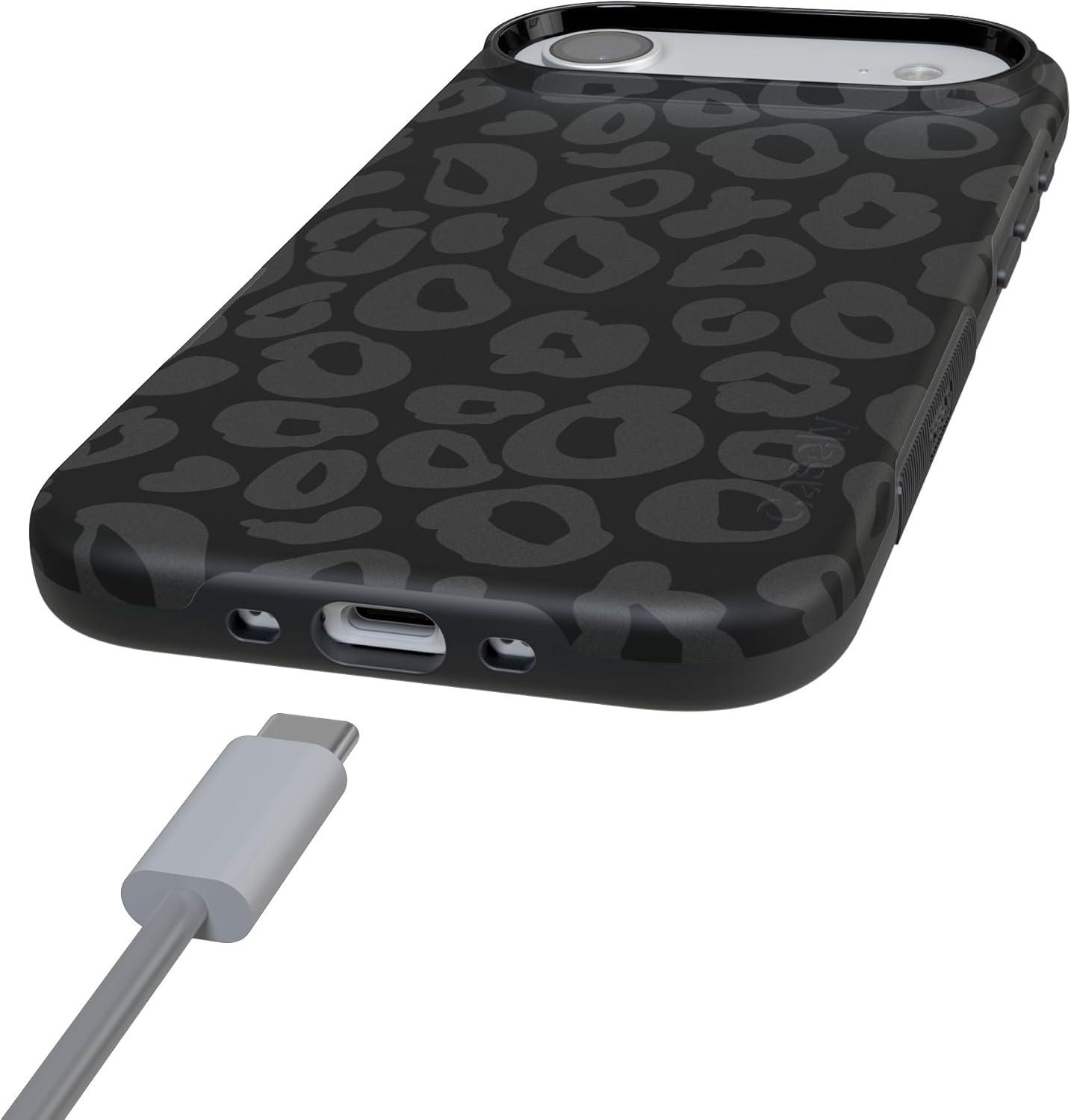 imageCasely iPhone 17 Air Case Taupe on Nude Compatible with MagSafe Bold Protective DesignInto the Wild Black Leopard