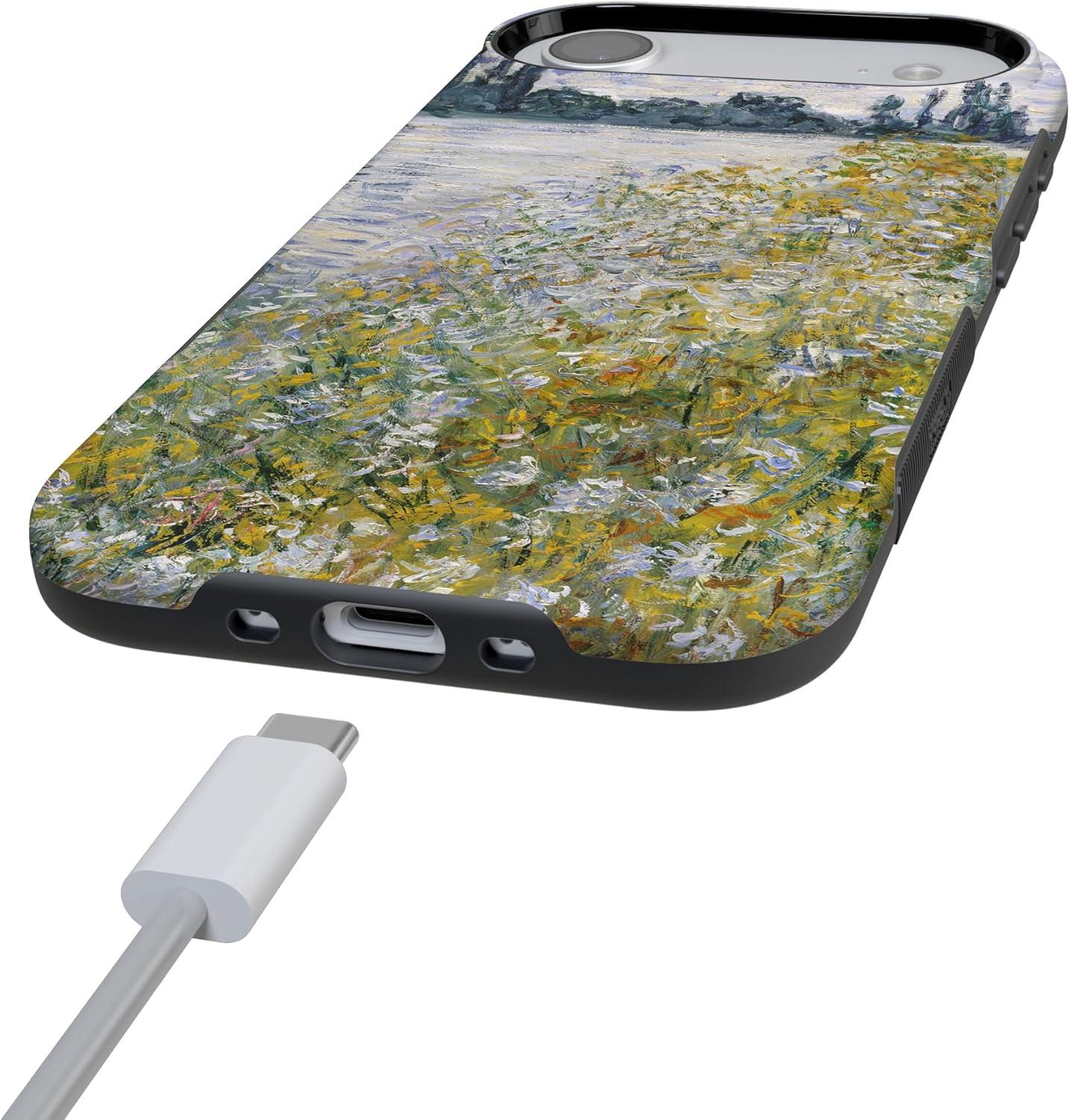 imageCasely iPhone 17 Air Case Taupe on Nude Compatible with MagSafe Bold Protective DesignMonets Summer Landscape The Met Museum