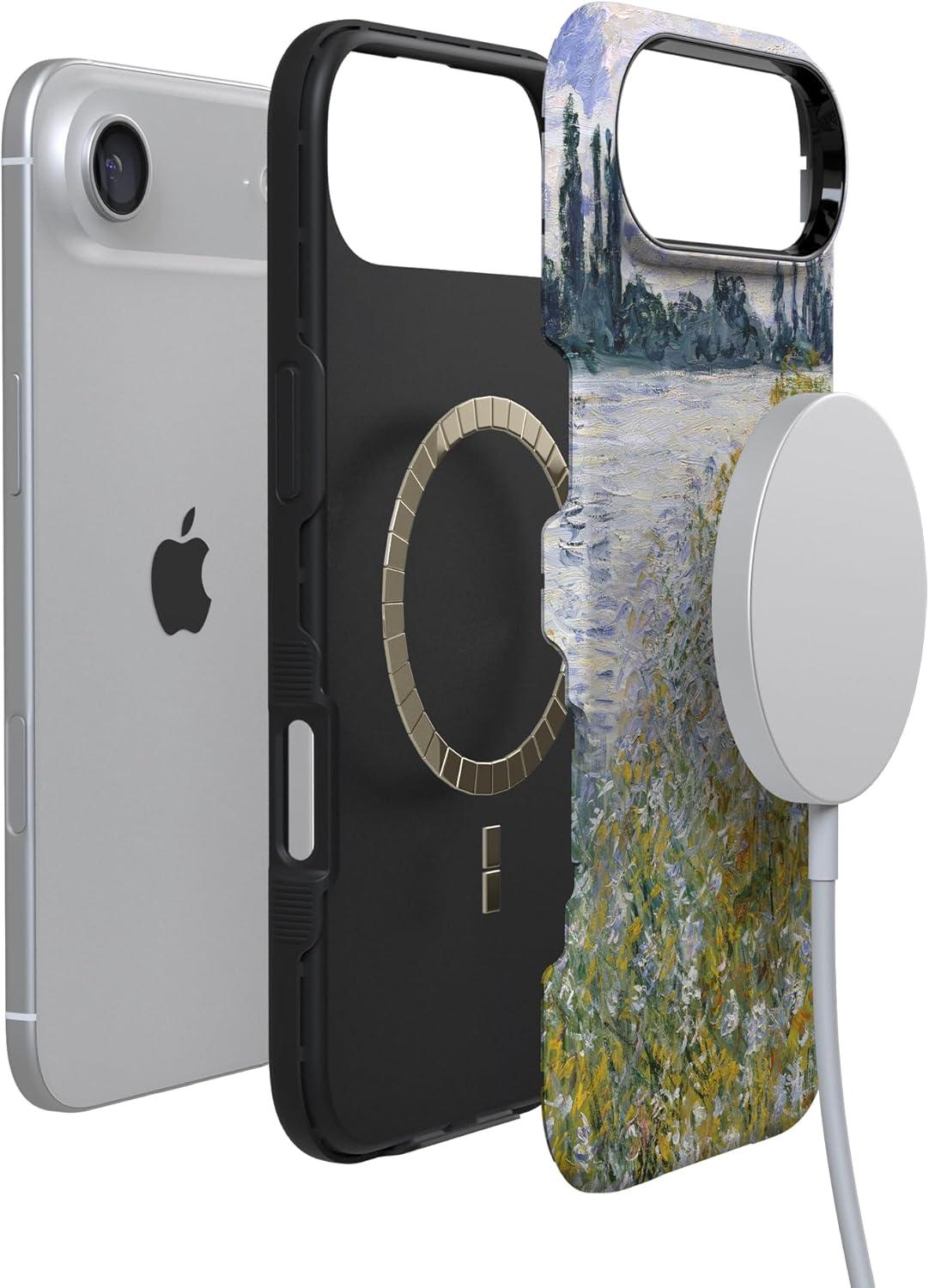 imageCasely iPhone 17 Air Case Taupe on Nude Compatible with MagSafe Bold Protective DesignMonets Summer Landscape The Met Museum