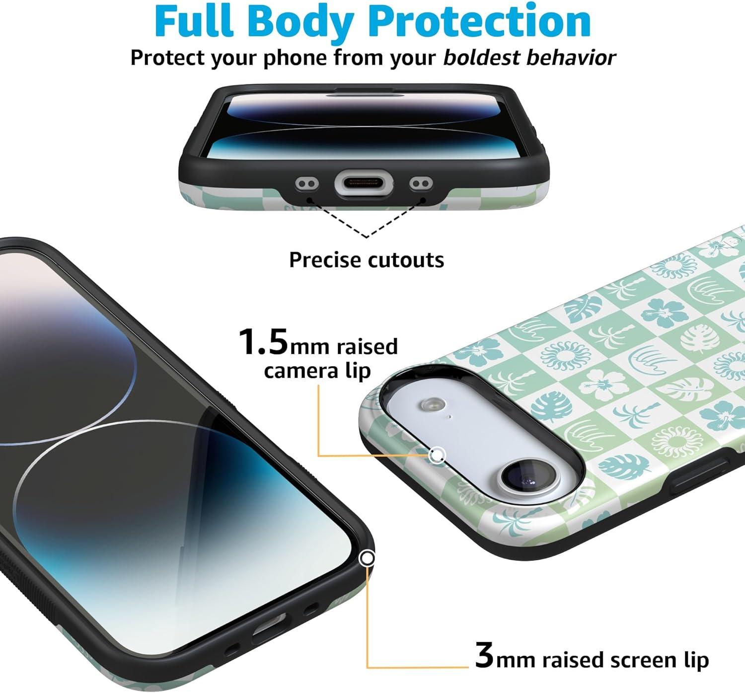 imageCasely iPhone 17 Air Case Taupe on Nude Compatible with MagSafe Bold Protective DesignPura Vida Coastal Checkers