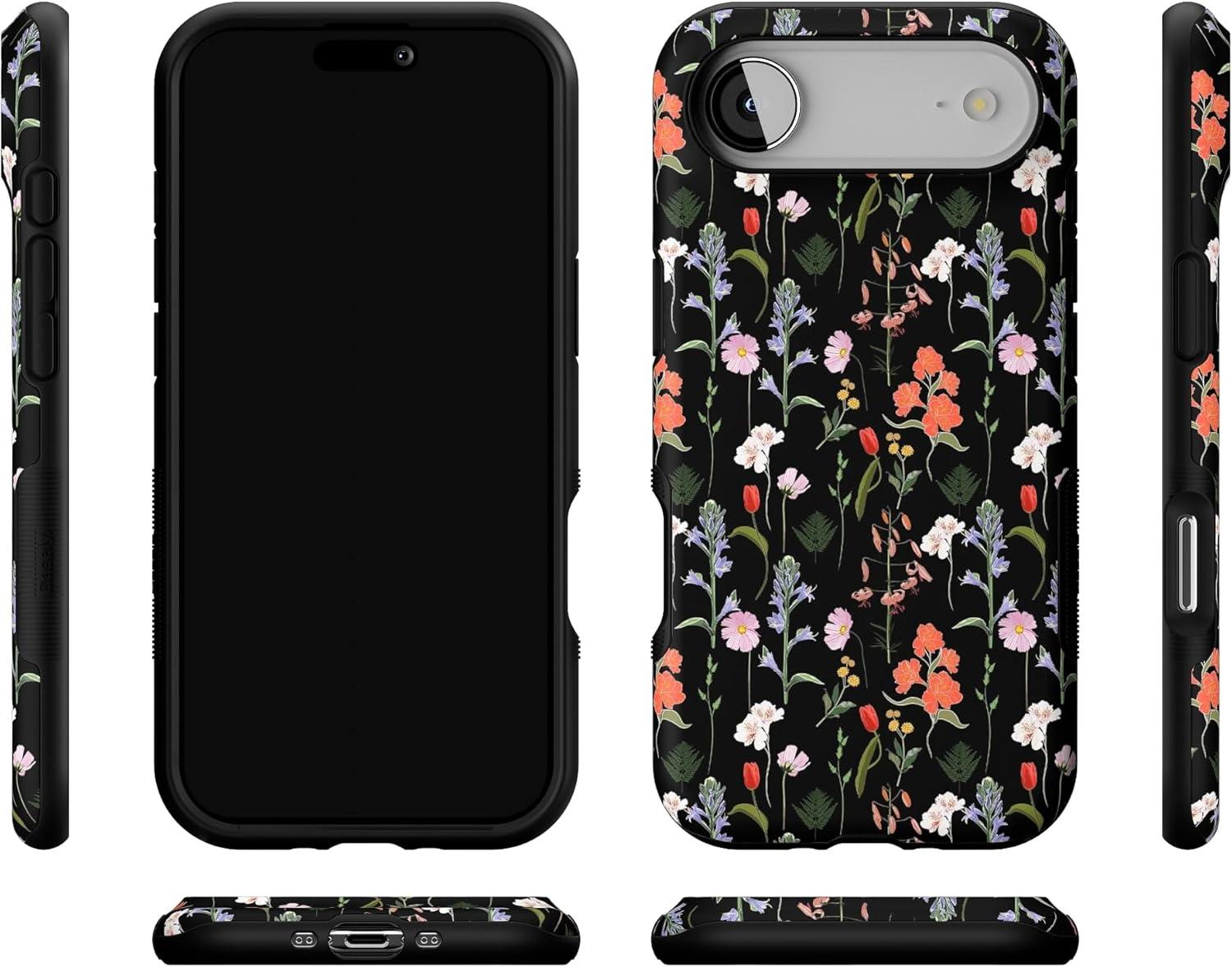 imageCasely iPhone 17 Air Case Taupe on Nude Compatible with MagSafe Bold Protective DesignSecret Garden Mixed Floral