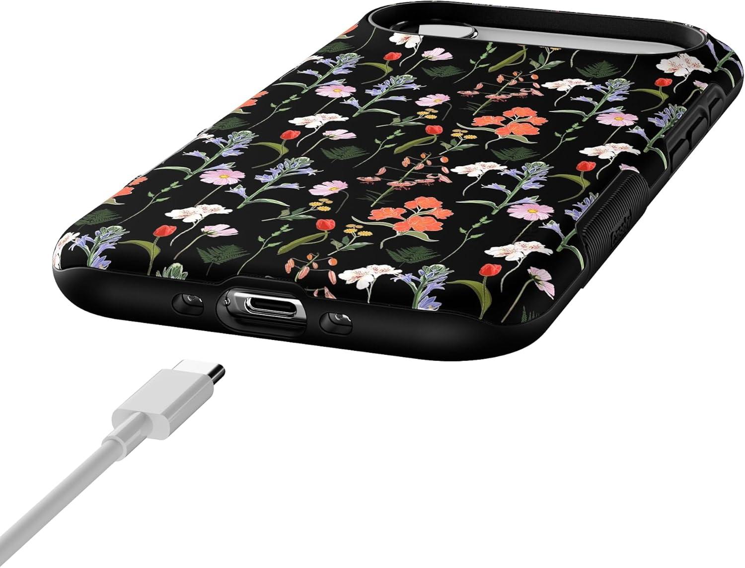 imageCasely iPhone 17 Air Case Taupe on Nude Compatible with MagSafe Bold Protective DesignSecret Garden Mixed Floral