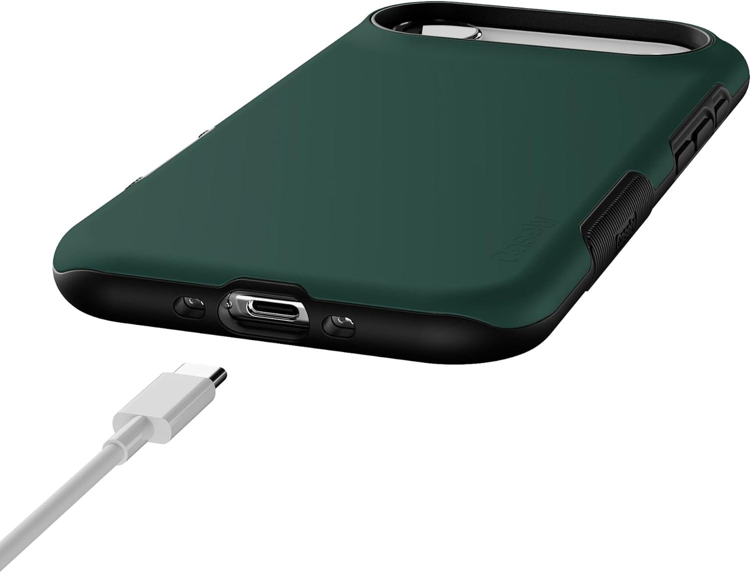 imageCasely iPhone 17 Air Case Taupe on Nude Compatible with MagSafe Bold Protective DesignThe Boyfriend Collection Forest Green
