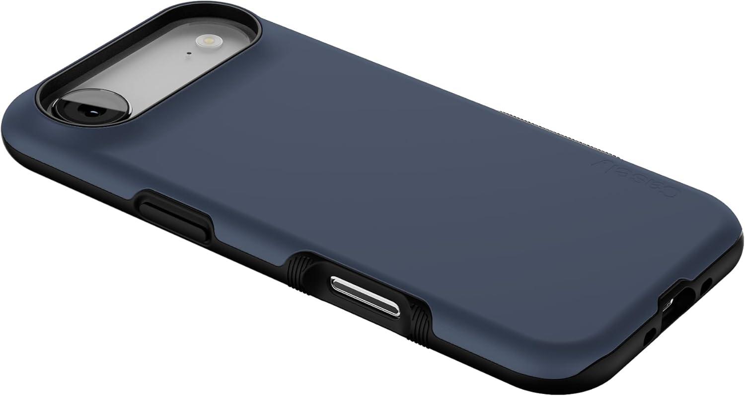 imageCasely iPhone 17 Air Case Taupe on Nude Compatible with MagSafe Bold Protective DesignThe Boyfriend Collection Slate Blue