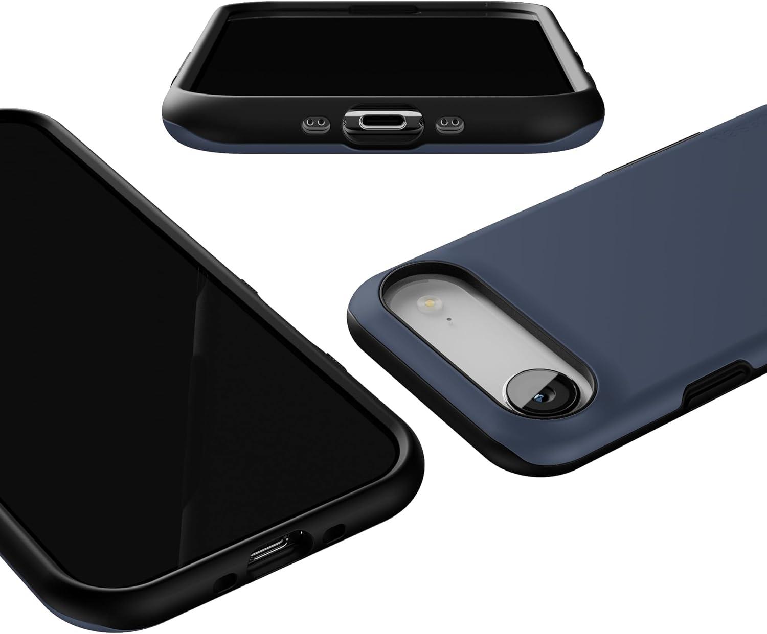 imageCasely iPhone 17 Air Case Taupe on Nude Compatible with MagSafe Bold Protective DesignThe Boyfriend Collection Slate Blue