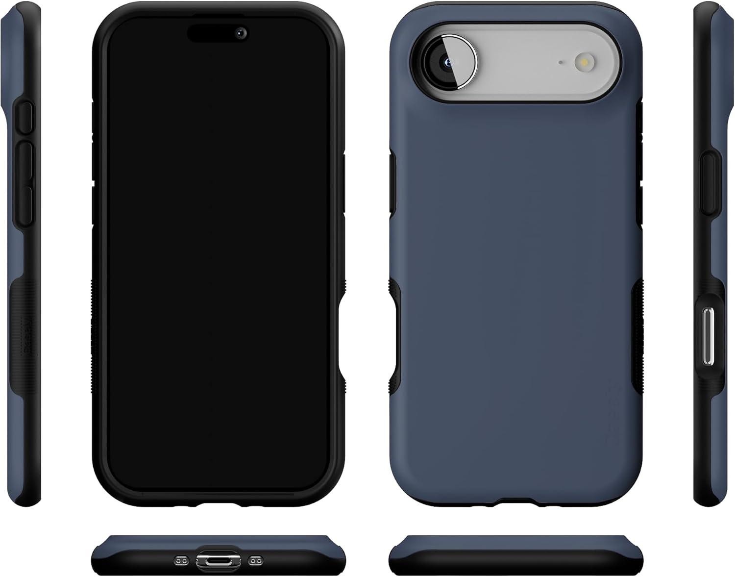 imageCasely iPhone 17 Air Case Taupe on Nude Compatible with MagSafe Bold Protective DesignThe Boyfriend Collection Slate Blue