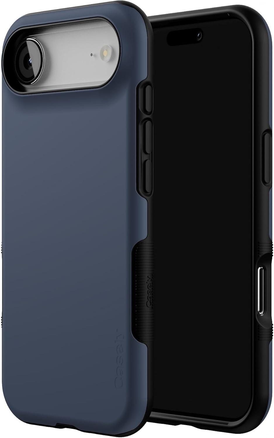 imageCasely iPhone 17 Air Case Taupe on Nude Compatible with MagSafe Bold Protective DesignThe Boyfriend Collection Slate Blue