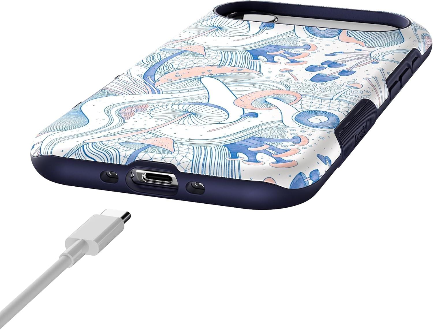 imageCasely iPhone 17 Air Case Taupe on Nude Compatible with MagSafe Bold Protective DesignThe Fun Guy Enchanted Forest Mushroom Floral