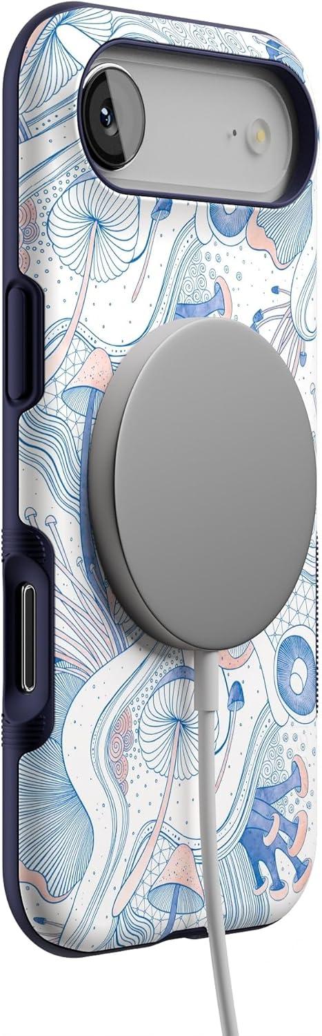 imageCasely iPhone 17 Air Case Taupe on Nude Compatible with MagSafe Bold Protective DesignThe Fun Guy Enchanted Forest Mushroom Floral