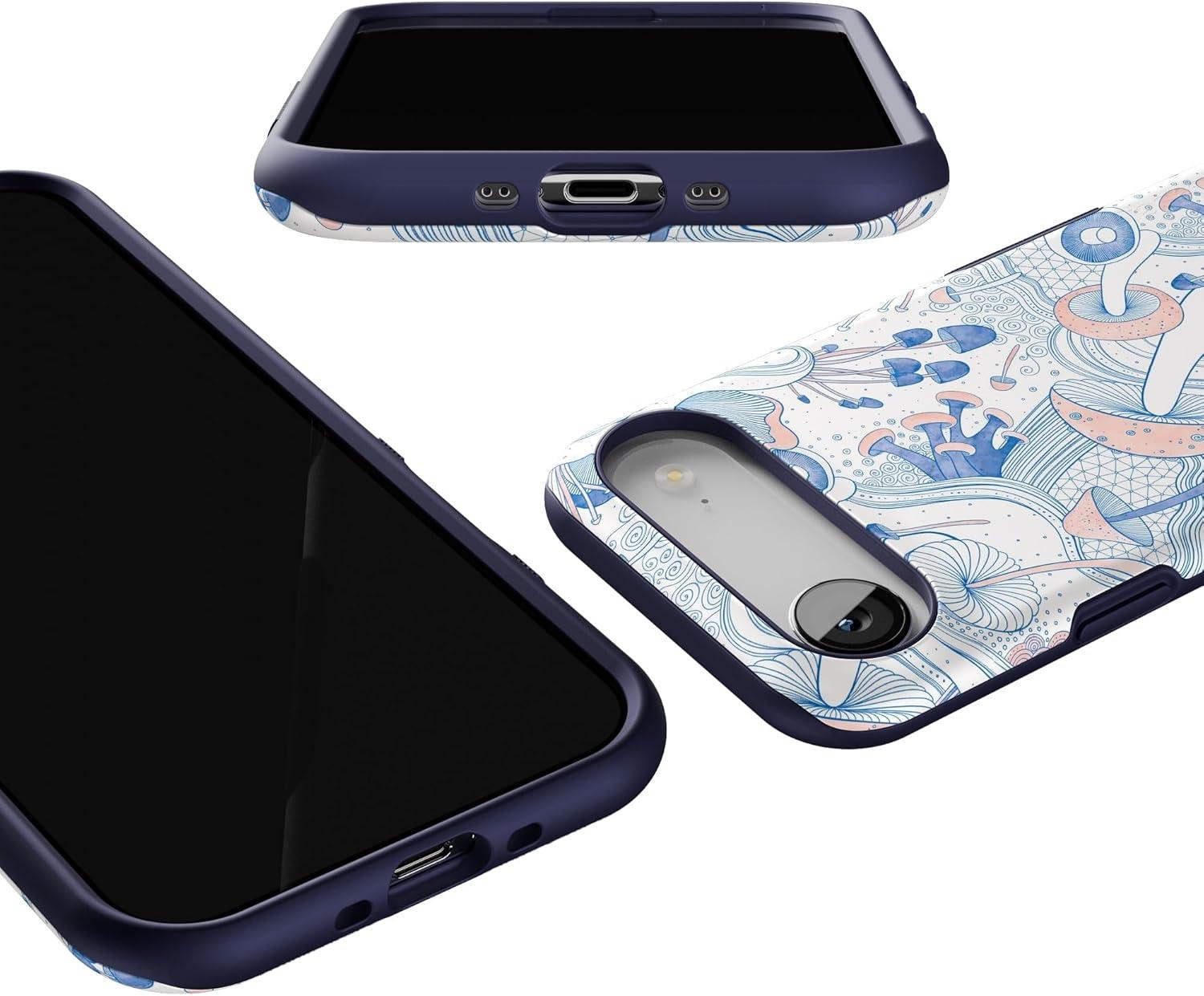 imageCasely iPhone 17 Air Case Taupe on Nude Compatible with MagSafe Bold Protective DesignThe Fun Guy Enchanted Forest Mushroom Floral