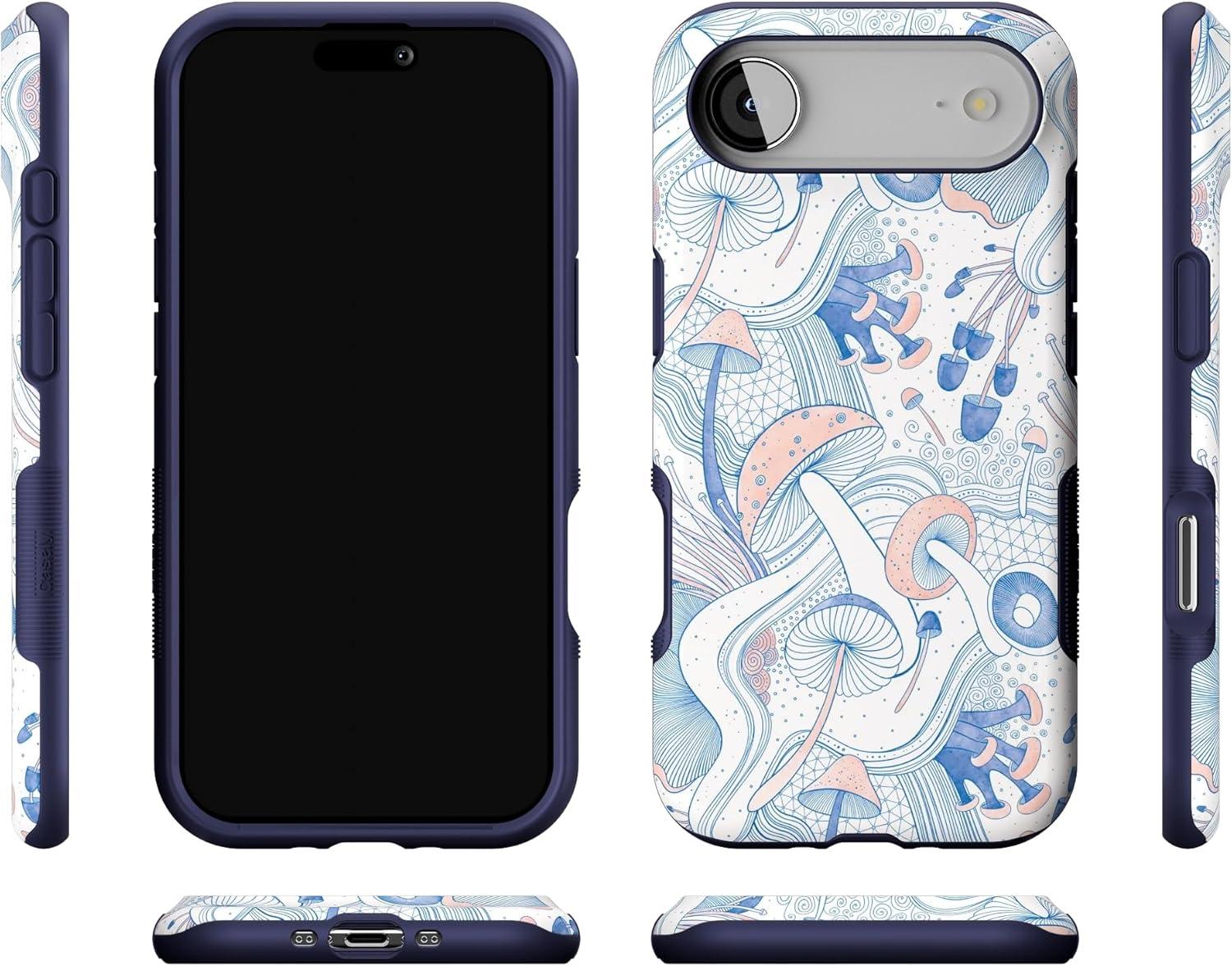 imageCasely iPhone 17 Air Case Taupe on Nude Compatible with MagSafe Bold Protective DesignThe Fun Guy Enchanted Forest Mushroom Floral