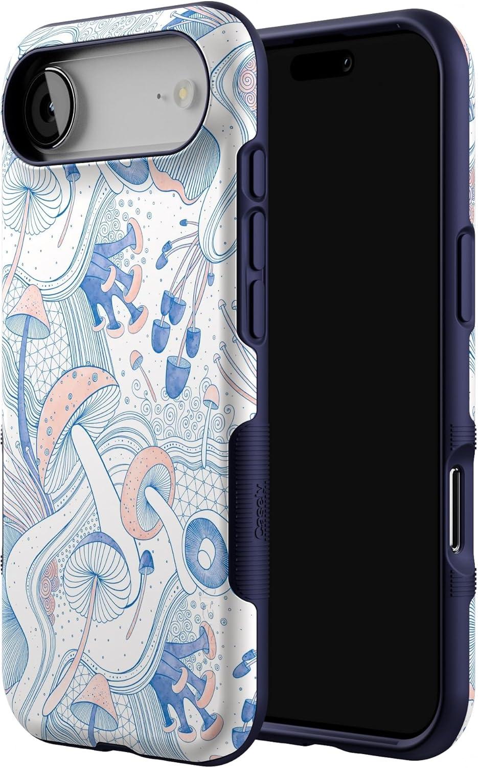 imageCasely iPhone 17 Air Case Taupe on Nude Compatible with MagSafe Bold Protective DesignThe Fun Guy Enchanted Forest Mushroom Floral