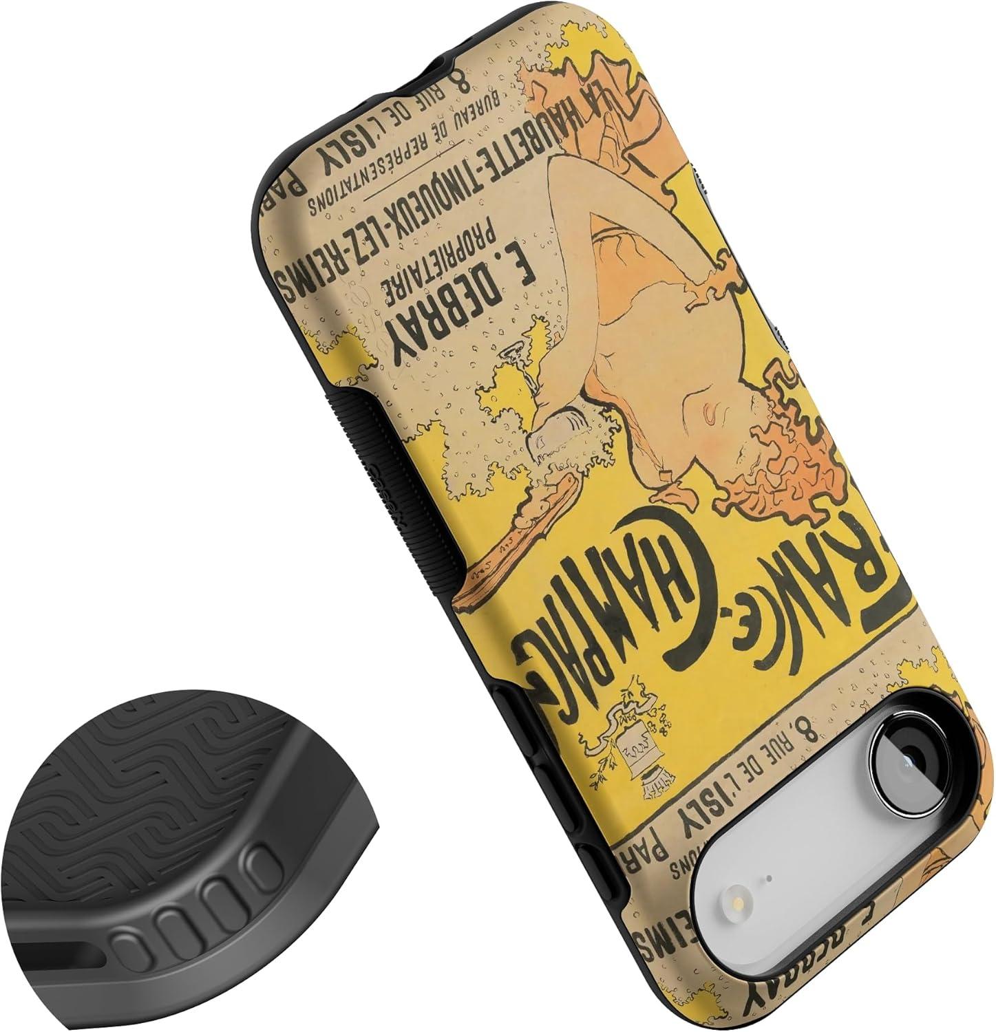 imageCasely iPhone 17 Air Case Taupe on Nude Compatible with MagSafe Bold Protective DesignVan Gogh French Bubbly