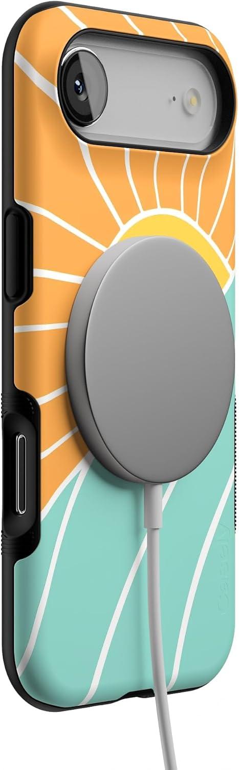 imageCasely iPhone 17 Air Case Taupe on Nude Compatible with MagSafe Bold Protective DesignWaves Rays Sunshine