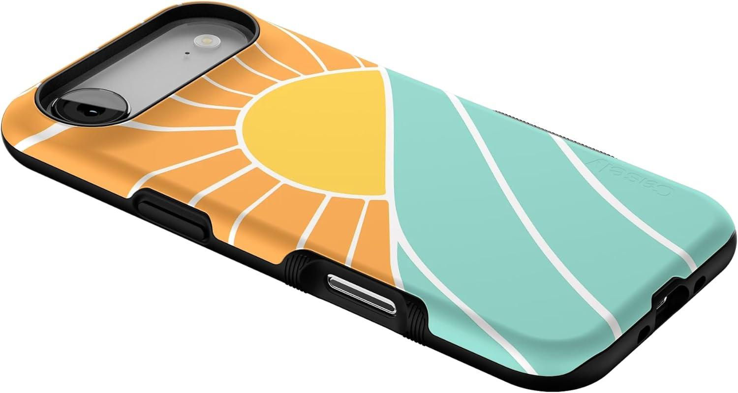 imageCasely iPhone 17 Air Case Taupe on Nude Compatible with MagSafe Bold Protective DesignWaves Rays Sunshine