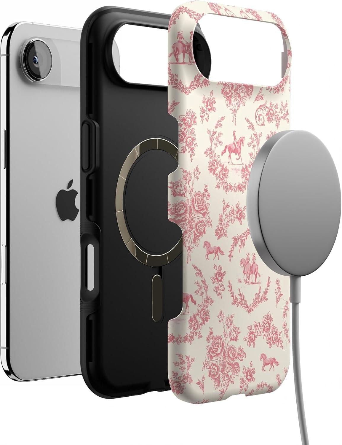 imageCasely iPhone 17 Air Case Taupe on Nude Compatible with MagSafe Bold Protective DesignWestern Bloom Jenna Palek x Casely