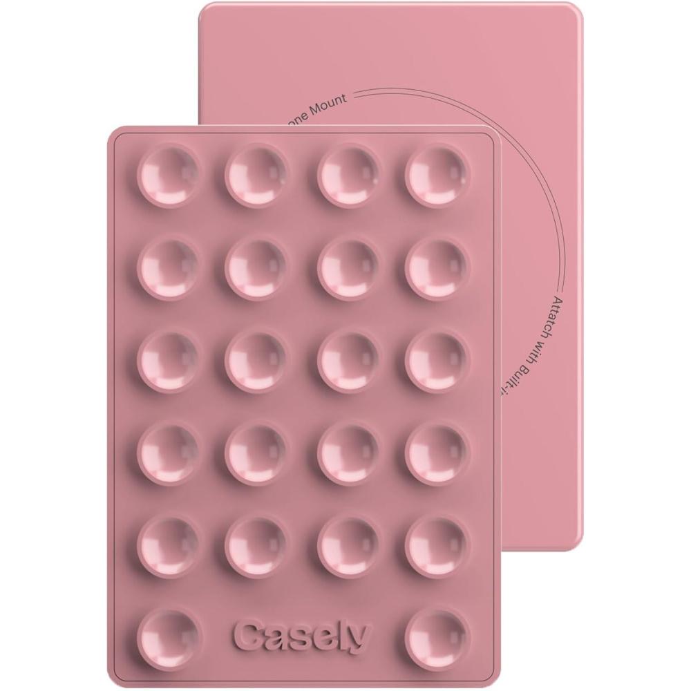imageCasely Grippy Silicone Suction Phone Mount Compatible with MagSafe Pink