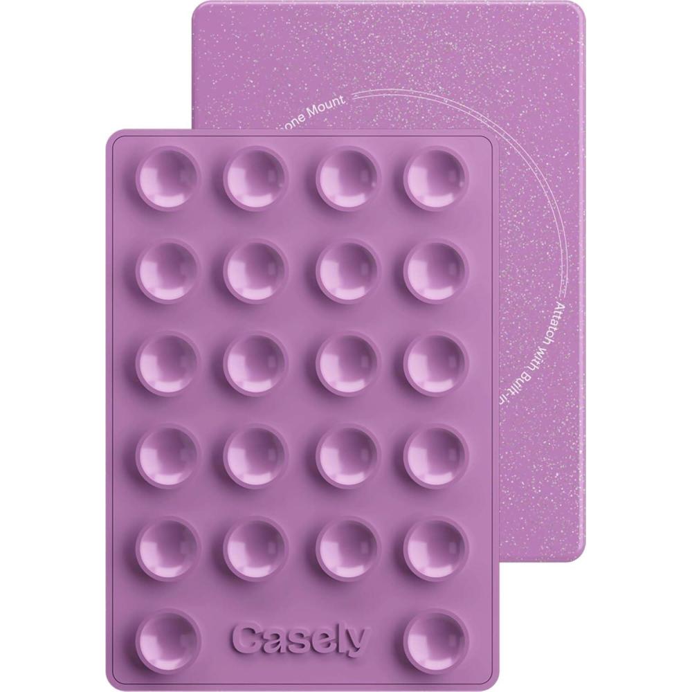 imageCasely Grippy Lavender Waves  Purple Glitter  MagSafe Compatible Cell Phone Mount Silicone Suction Cup Sticky Phone Holder and Stand