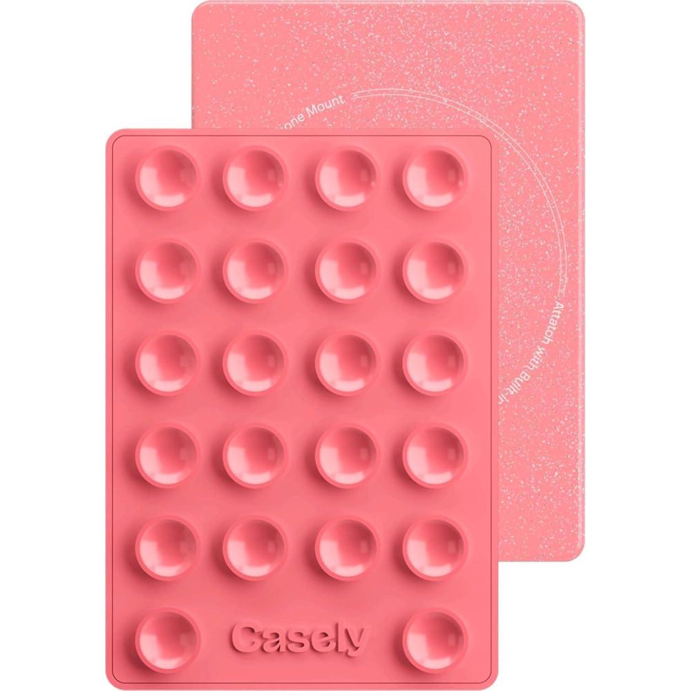 imageCasely Grippy Starfish Wishes  Pink Glitter  MagSafe Compatible Cell Phone Mount Silicone Suction Cup Sticky Phone Holder and Stand