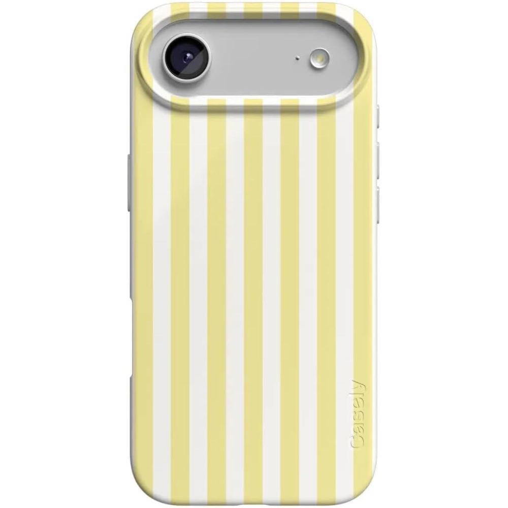 imageCasely iPhone 17 Air Case  Coastal Checkers  Pura Vida  Compatible with MagSafe  Classic Ultra Slim DesignButter Yellow Stripes  Sunday Best