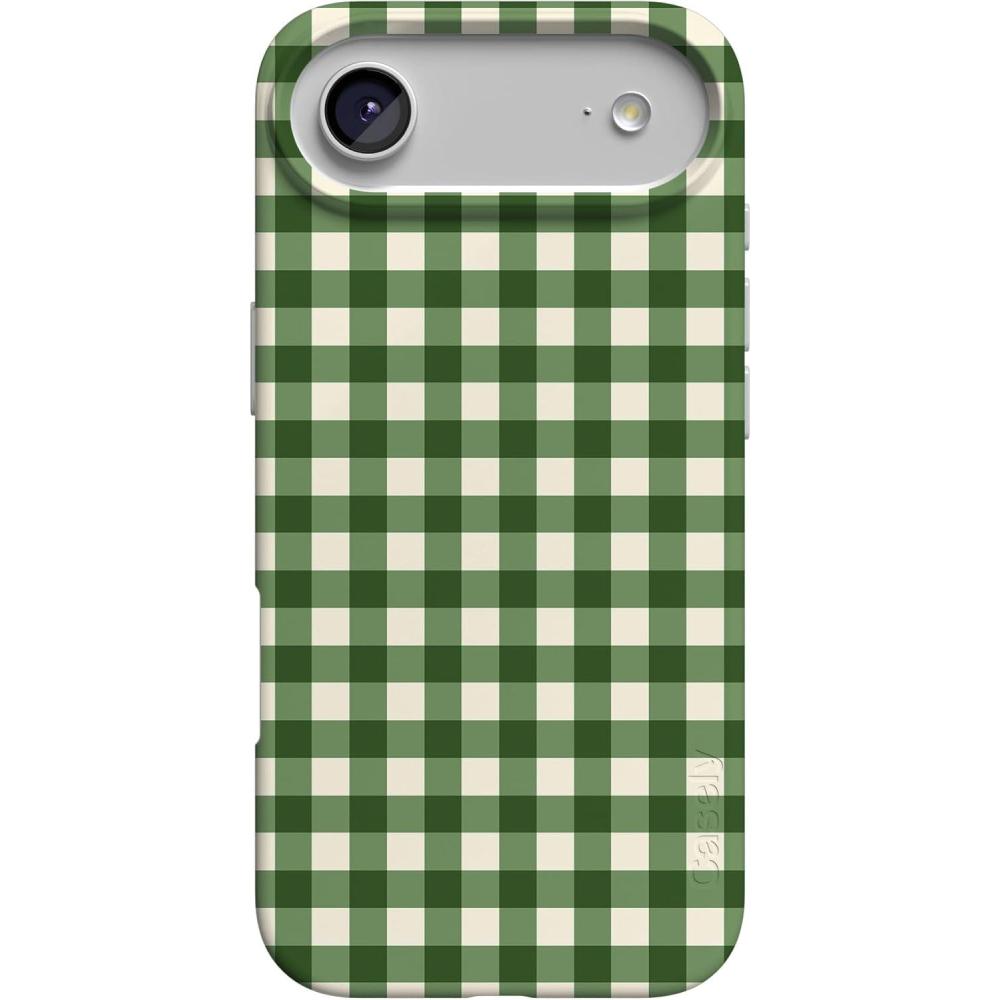 imageCasely iPhone 17 Air Case  Coastal Checkers  Pura Vida  Compatible with MagSafe  Classic Ultra Slim DesignChecked Twice  Green Plaid