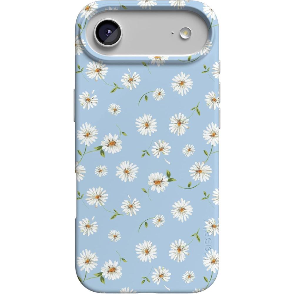 imageCasely iPhone 17 Air Case  Coastal Checkers  Pura Vida  Compatible with MagSafe  Classic Ultra Slim DesignDaisy Daydream  Baby Blue Floral