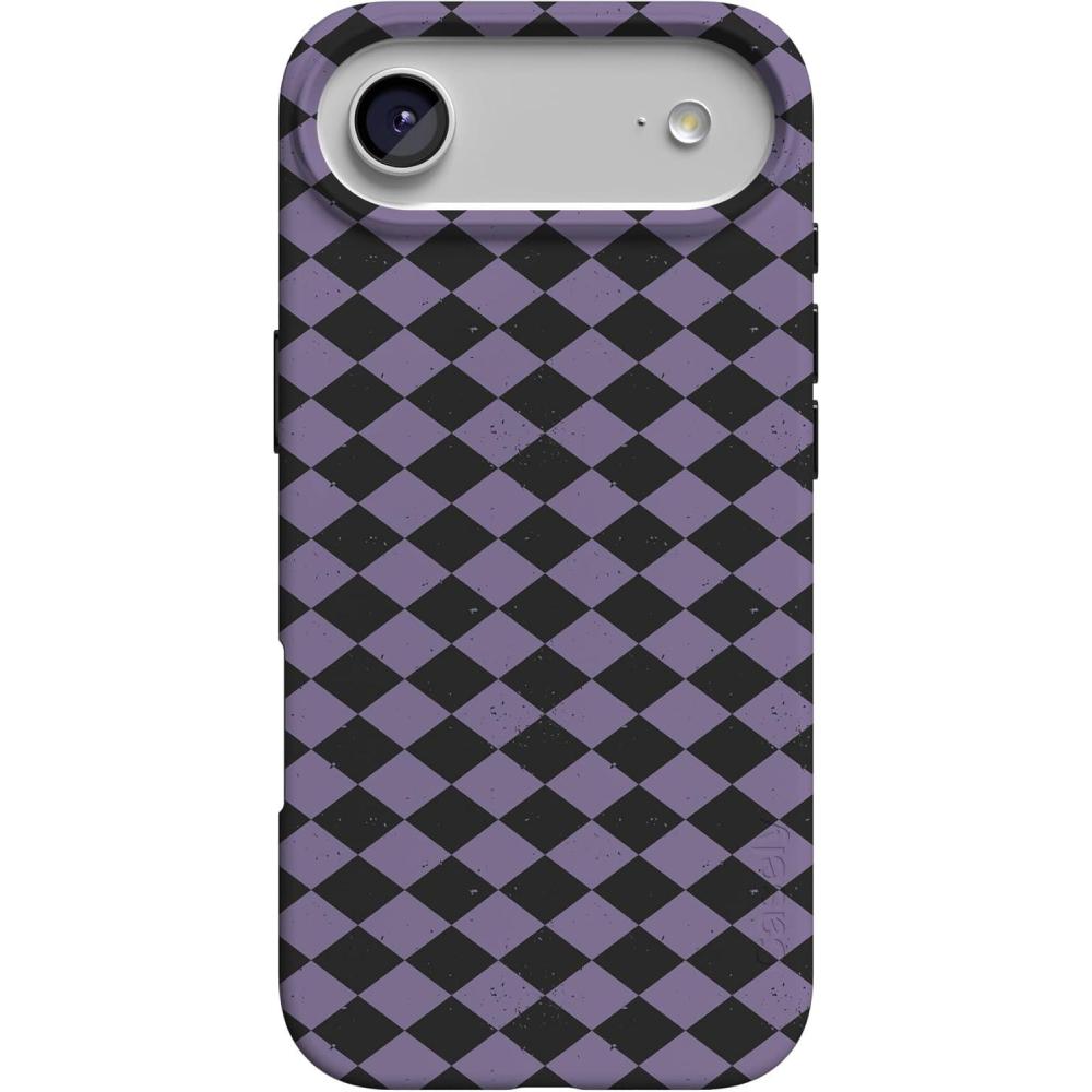 imageCasely iPhone 17 Air Case  Coastal Checkers  Pura Vida  Compatible with MagSafe  Classic Ultra Slim DesignHarlequin Midnight Diamond  Black and Purple