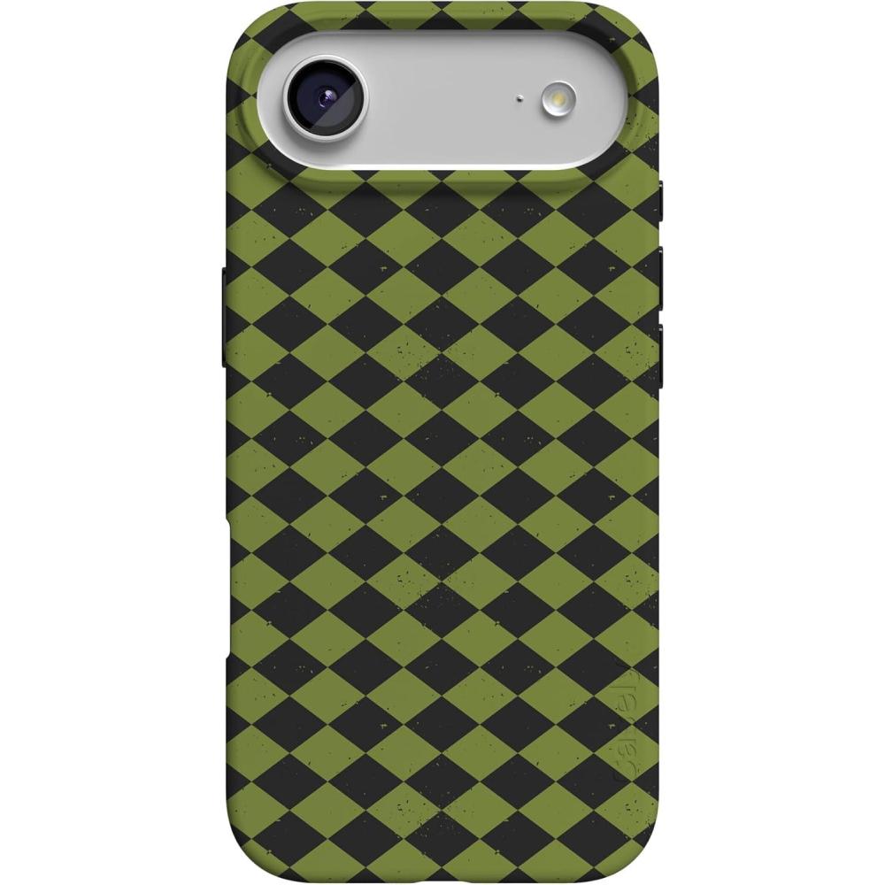 imageCasely iPhone 17 Air Case  Coastal Checkers  Pura Vida  Compatible with MagSafe  Classic Ultra Slim DesignHarlequin Wicked Diamond  Black and Green