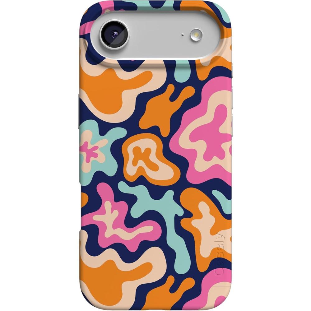 imageCasely iPhone 17 Air Case  Coastal Checkers  Pura Vida  Compatible with MagSafe  Classic Ultra Slim DesignMidnight Color Splash  Abstract Retro