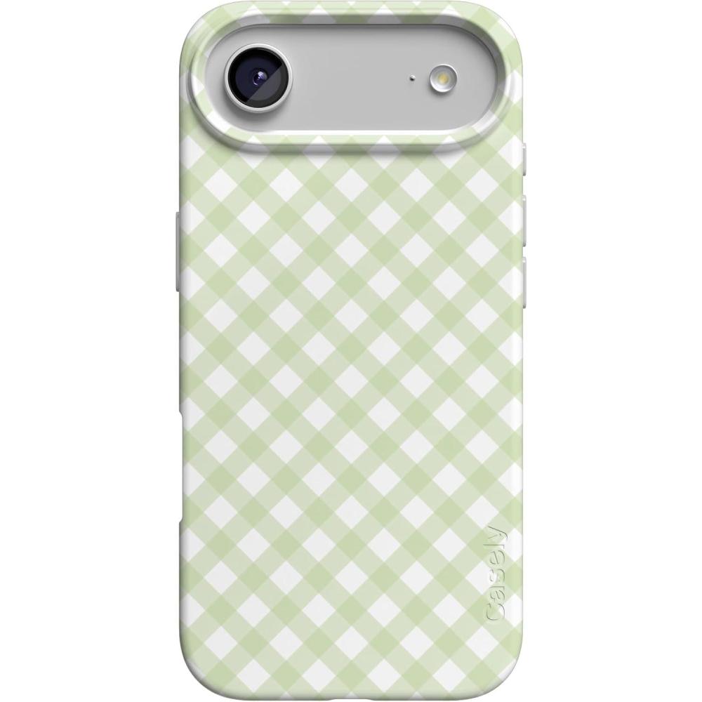 imageCasely iPhone 17 Air Case  Coastal Checkers  Pura Vida  Compatible with MagSafe  Classic Ultra Slim DesignMint Lattice  Sunday Best