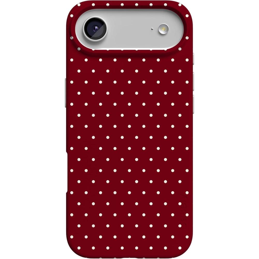 imageCasely iPhone 17 Air Case  Coastal Checkers  Pura Vida  Compatible with MagSafe  Classic Ultra Slim DesignOn the Dot  Maroon Polka Dot