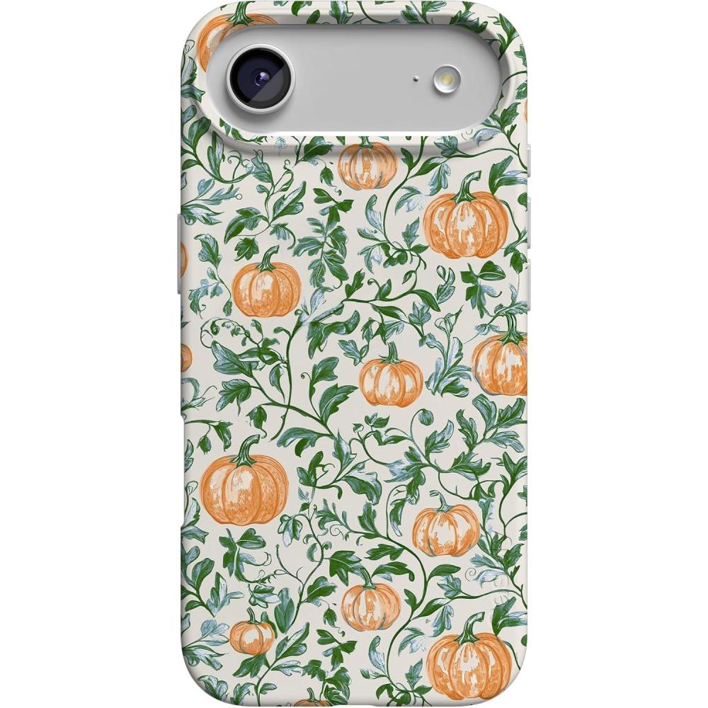 imageCasely iPhone 17 Air Case  Coastal Checkers  Pura Vida  Compatible with MagSafe  Classic Ultra Slim DesignPumpkin Patch  Green Vines