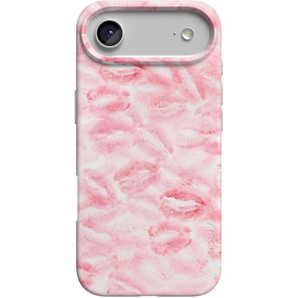 imageCasely iPhone 17 Air Case  Coastal Checkers  Pura Vida  Compatible with MagSafe  Classic Ultra Slim DesignSealed with a Kiss  Pink Lipstick