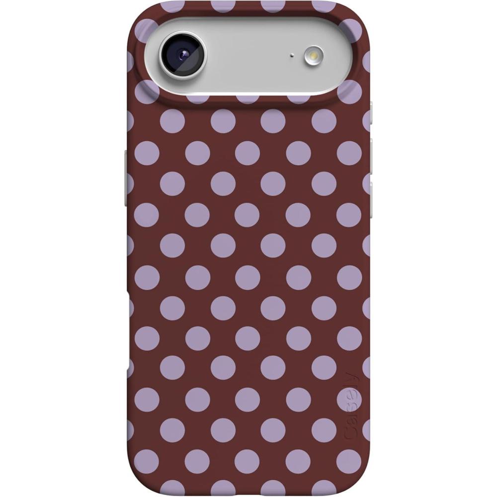 imageCasely iPhone 17 Air Case  Coastal Checkers  Pura Vida  Compatible with MagSafe  Classic Ultra Slim DesignSpotted in SoHo  Burgundy Polka Dot