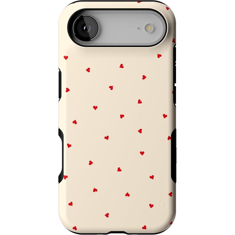 imageCasely iPhone 17 Air Case Taupe on Nude Compatible with MagSafe Bold Protective DesignBe Mine Tiny Hearts