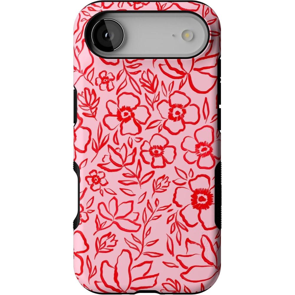 imageCasely iPhone 17 Air Case  Taupe on Nude  Compatible with MagSafe  Bold Protective DesignBlush Garden  Floral Doodle