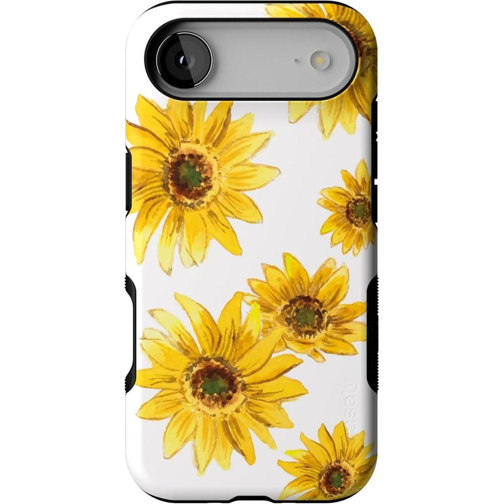 imageCasely iPhone 17 Air Case  Taupe on Nude  Compatible with MagSafe  Bold Protective DesignGolden Garden  Yellow Sunflower