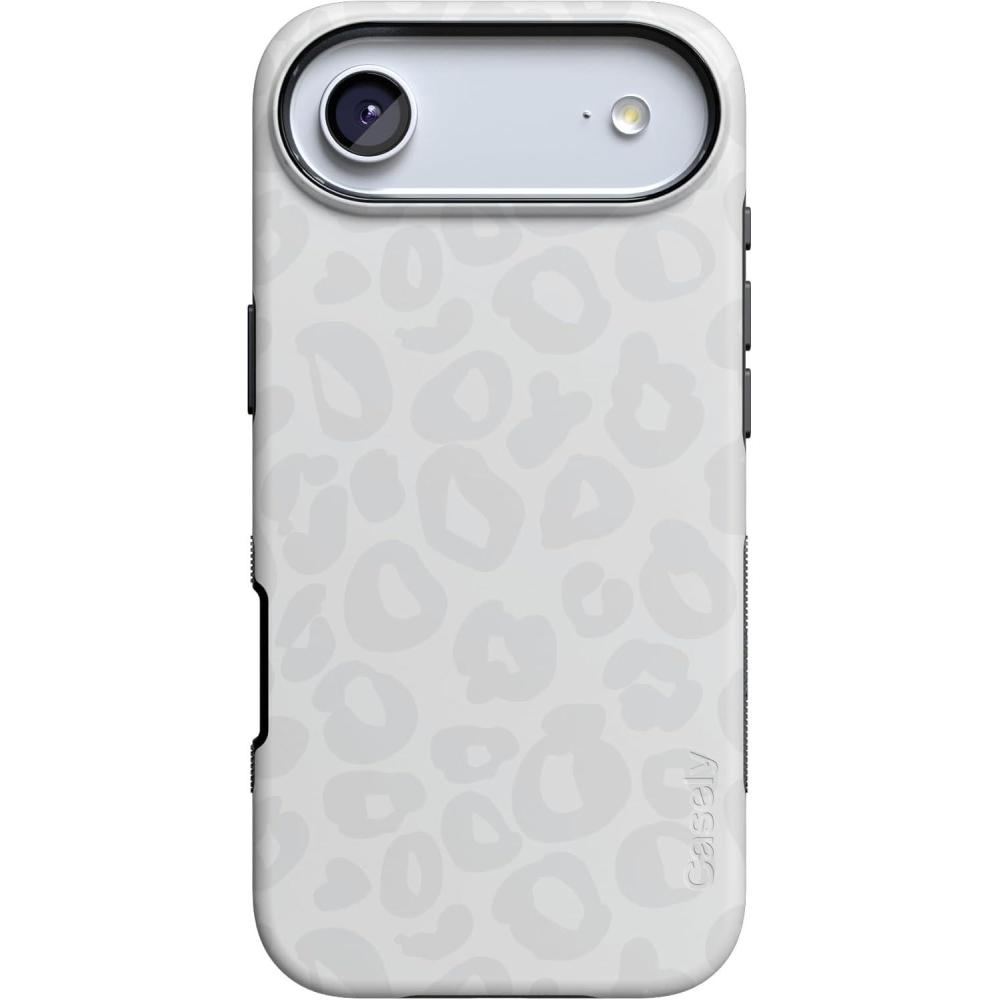 imageCasely iPhone 17 Air Case  Taupe on Nude  Compatible with MagSafe  Bold Protective DesignInto the Wild  White Snow Leopard