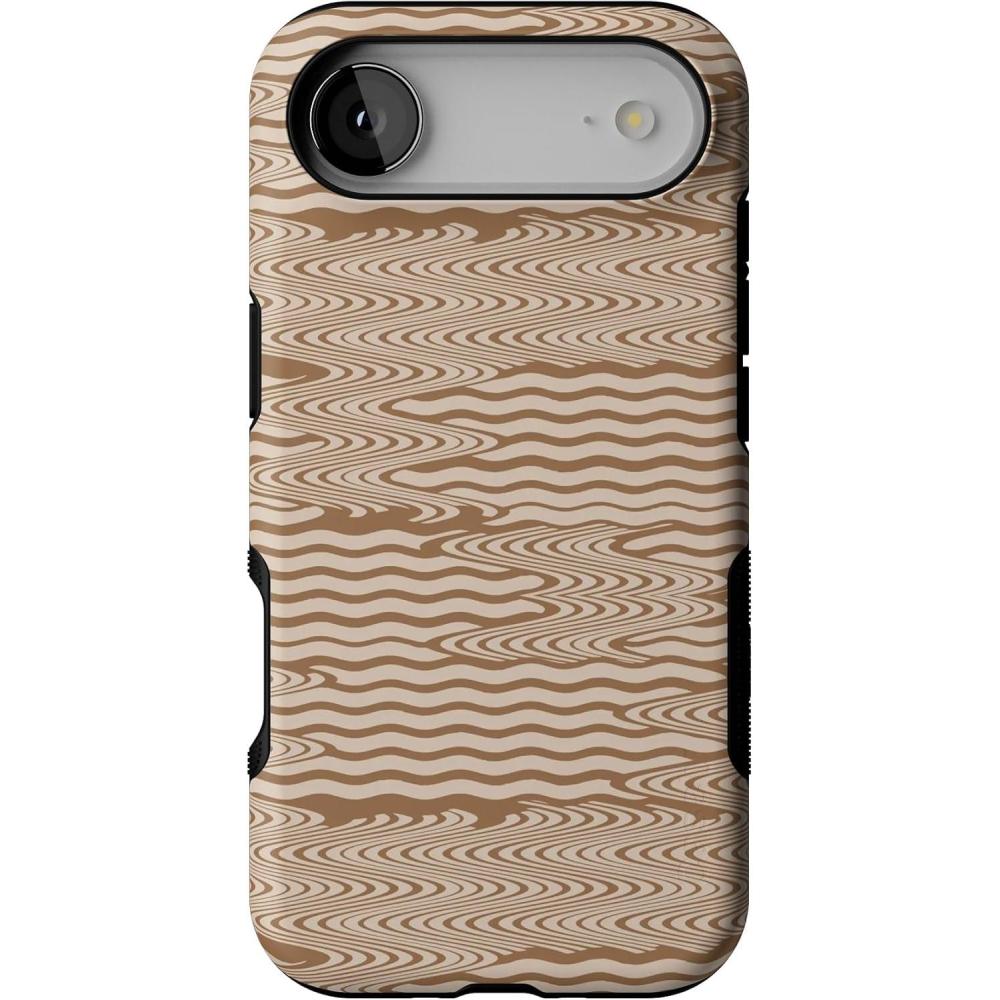 imageCasely iPhone 17 Air Case  Taupe on Nude  Compatible with MagSafe  Bold Protective DesignMocha Ripple  Brown Waves